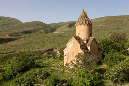 Armenian ancient church of Surb Karapet in spring