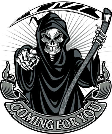 grim reaper with scytheのイラスト素材