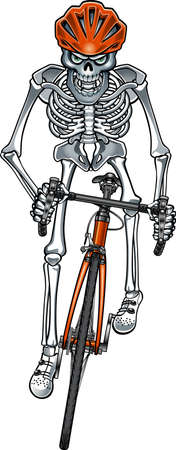 human skeleton riding bicycleのイラスト素材