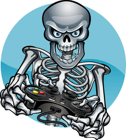 human skeleton video gamingのイラスト素材