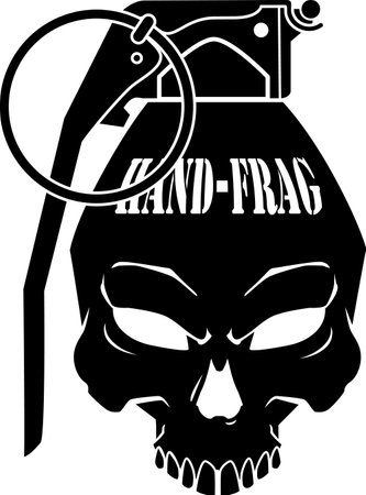 skull with hand grenade topのイラスト素材
