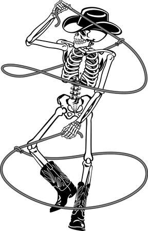 human skeleton trick rope with lassoのイラスト素材