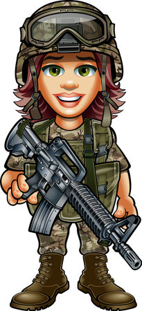 female soldierのイラスト素材