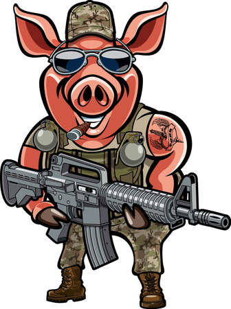 war hog soldierのイラスト素材