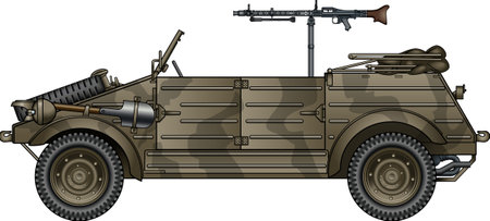 second world war german military vehicleのイラスト素材
