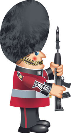 british guardsman with bearskin hatのイラスト素材