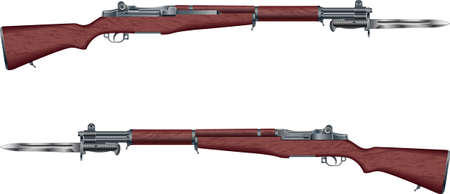 American military semi automatic rifleのイラスト素材