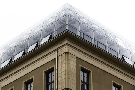 symmetrical glass roof, berlin の写真素材