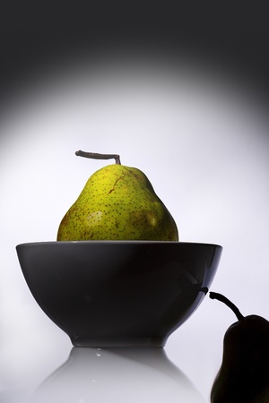 still-life with two old pears and bowl の写真素材