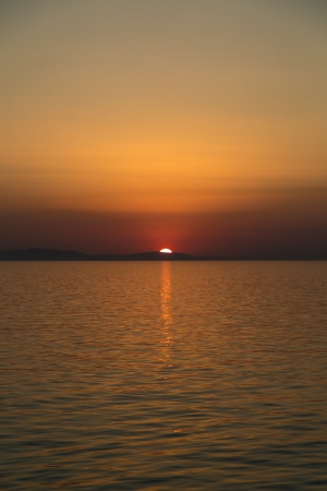 sunset on a cloudless sky.の写真素材