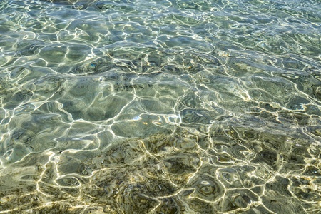 clear ocean water surface with reflections for backgrounds の写真素材