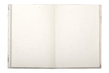 open diary with japan paper isolated on white.の写真素材