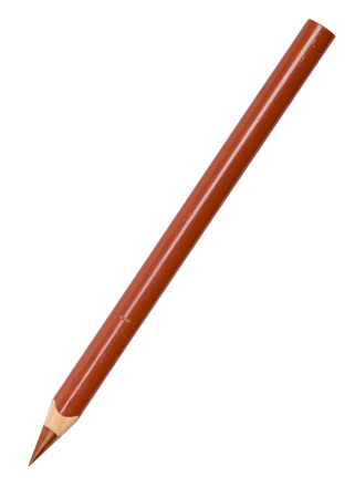 old red ochre coated coloring pencil, isolated on white.の写真素材