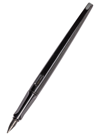old black fountain pen, isolated on white.の写真素材
