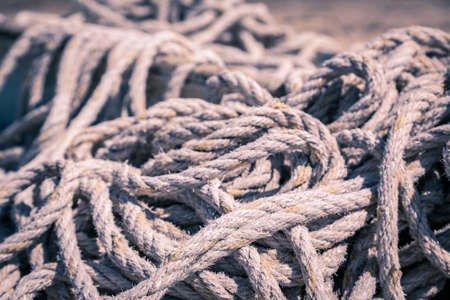 close up of a rope bundle, with sepia color filter.の写真素材