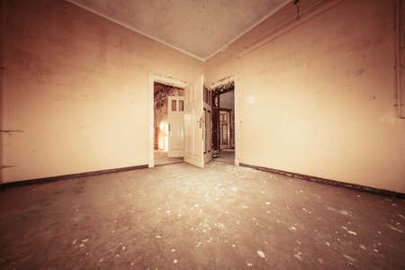 empty dirty grunge interior with vintage color filter.の写真素材