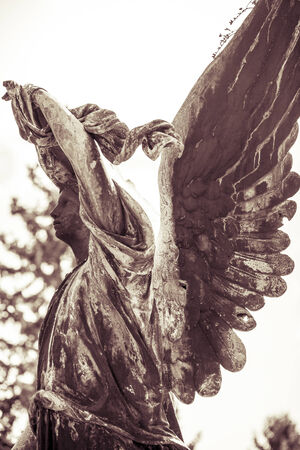 vintage shoot of an bronze angel. Unknown artist of the 18th century.の写真素材