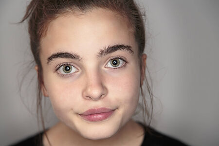 cropped closeup portrait of a beautiful womanの写真素材