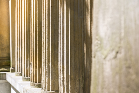 detail of some ancient pillars of a temple