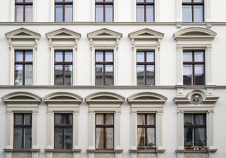 beautiful old house with stucco in Berlin , Kreuzbergの写真素材