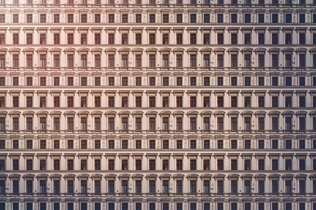 architectural pattern, windows with stucco of an old berlin houseの写真素材