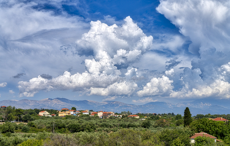 dramatic cloudscape on Kefalonia island, Greeceの写真素材