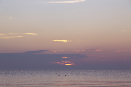 sunset over the baltic seaの写真素材