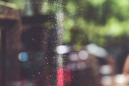 blurred window with dust for backgrounds and overlaysの写真素材
