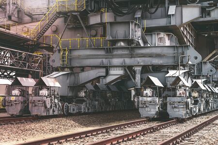 details of an huge old transportation bridge for lignite