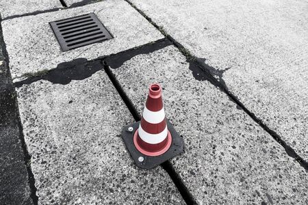 red and white traffic cone shootの写真素材