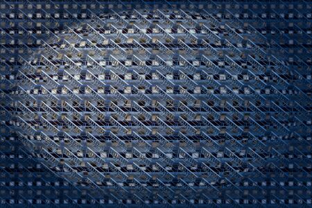 architectural pattern, metal staircases of a scaffolding in an elliptical shapeの写真素材