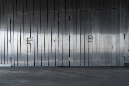 wall covered with stained metal for backgroundsの写真素材