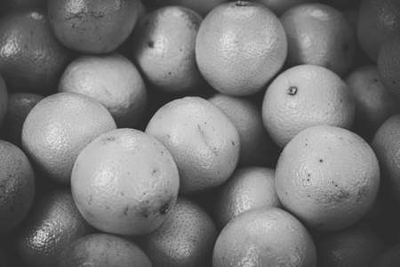 vintage black and white shot of a some orangeの写真素材