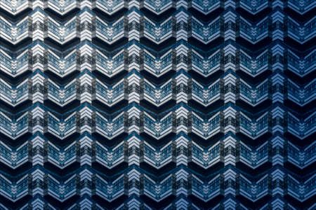 architectural pattern, blue modern window facadeの写真素材