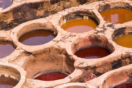 Puddles of dye in Fesの写真素材