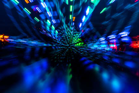 Defocused Image abstract background of moving colorful lights.の写真素材