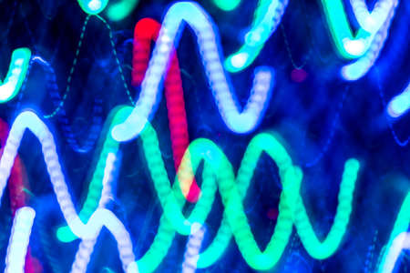 Defocused Image abstract background of moving colorful lights.の写真素材