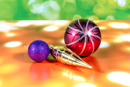 Close up view of Christmas And New Year background, Christmas balls.の写真素材