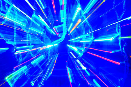 Defocused Image abstract background of moving colorful lights.の写真素材