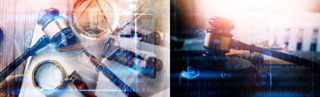 Two colleagues discussing data working and tablet, laptop with on on architectural project at...