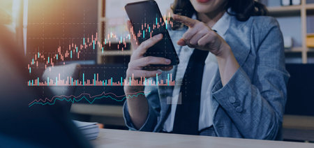 planning and strategy, Stock market, Business growth, progress or success concept. Businessman or...