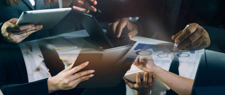 Business Consulting meeting working and brainstorming new business project finance investment...