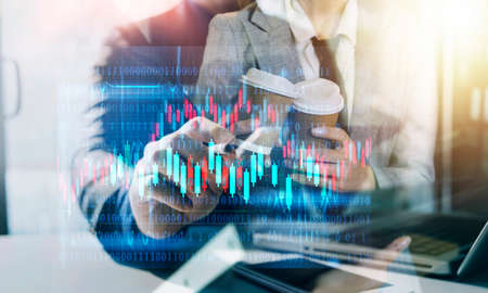 Business Consulting meeting working and brainstorming new business project finance investment...