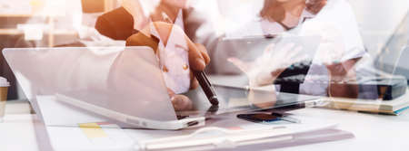 Business Consulting meeting working and brainstorming new business project finance investment...