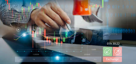 planning and strategy, Stock market, Business growth, progress or success concept. Businessman or...