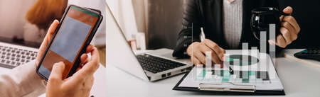 Business team meeting to conference, collaboration discussing working analyzing with financial data...
