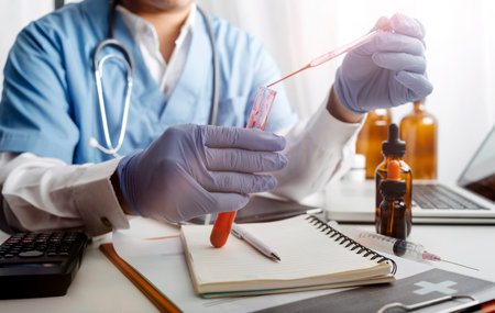 Double exposure of technology healthcare And Medicine concept. Doctors using digital tablet and...