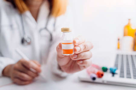 Double exposure of healthcare And Medicine concept. Doctor and modern virtual screen interface.の写真素材