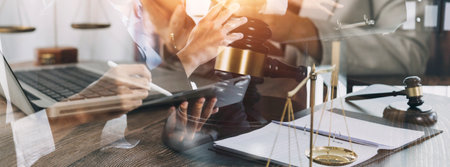 Lawsuit and justice concept, Lawyer working with partner at law