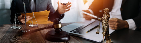 Consultation and conference of professional businesswoman and Male lawyers working and discussion...